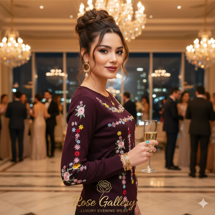 بلوز بافت مجلسی درخشان مدل کریستالی مشکی