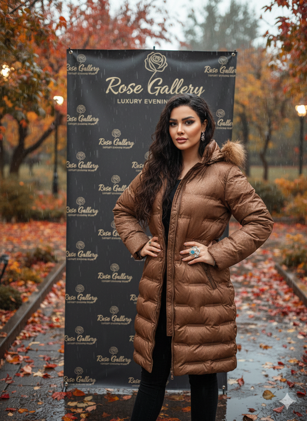 کاپشن بارانی بادی کلاهدار ترک برند Olcay رنگ عسلی خردلی