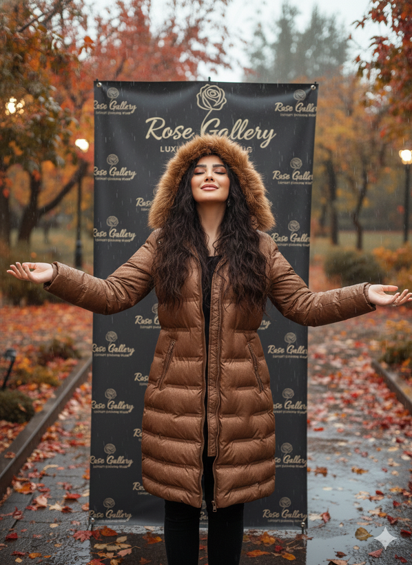 کاپشن بارانی بادی کلاهدار ترک برند Olcay رنگ عسلی خردلی